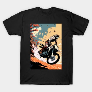 Dirt bike stunt anime style fall T-Shirt